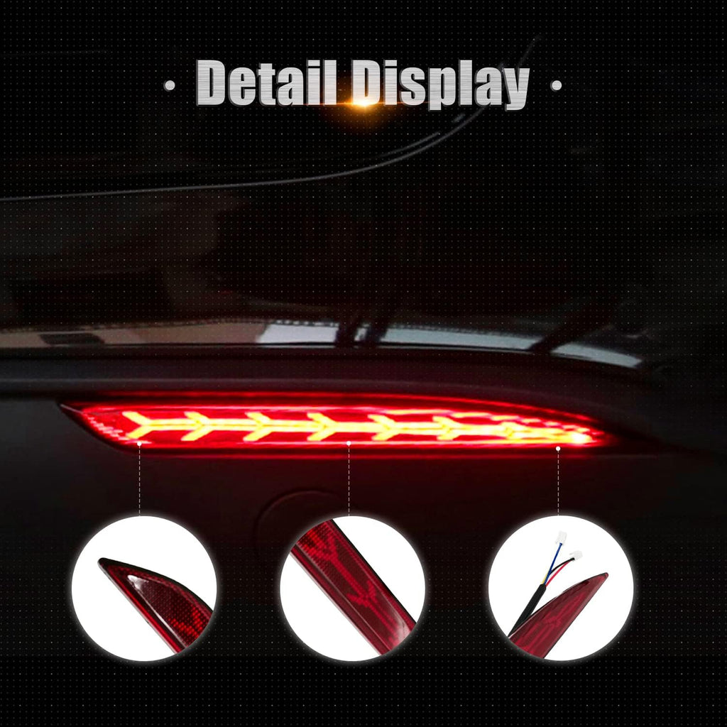 LED Rear Fog Lights Reflector Lamps for Tesla Model 3, 2 Pcs Q584