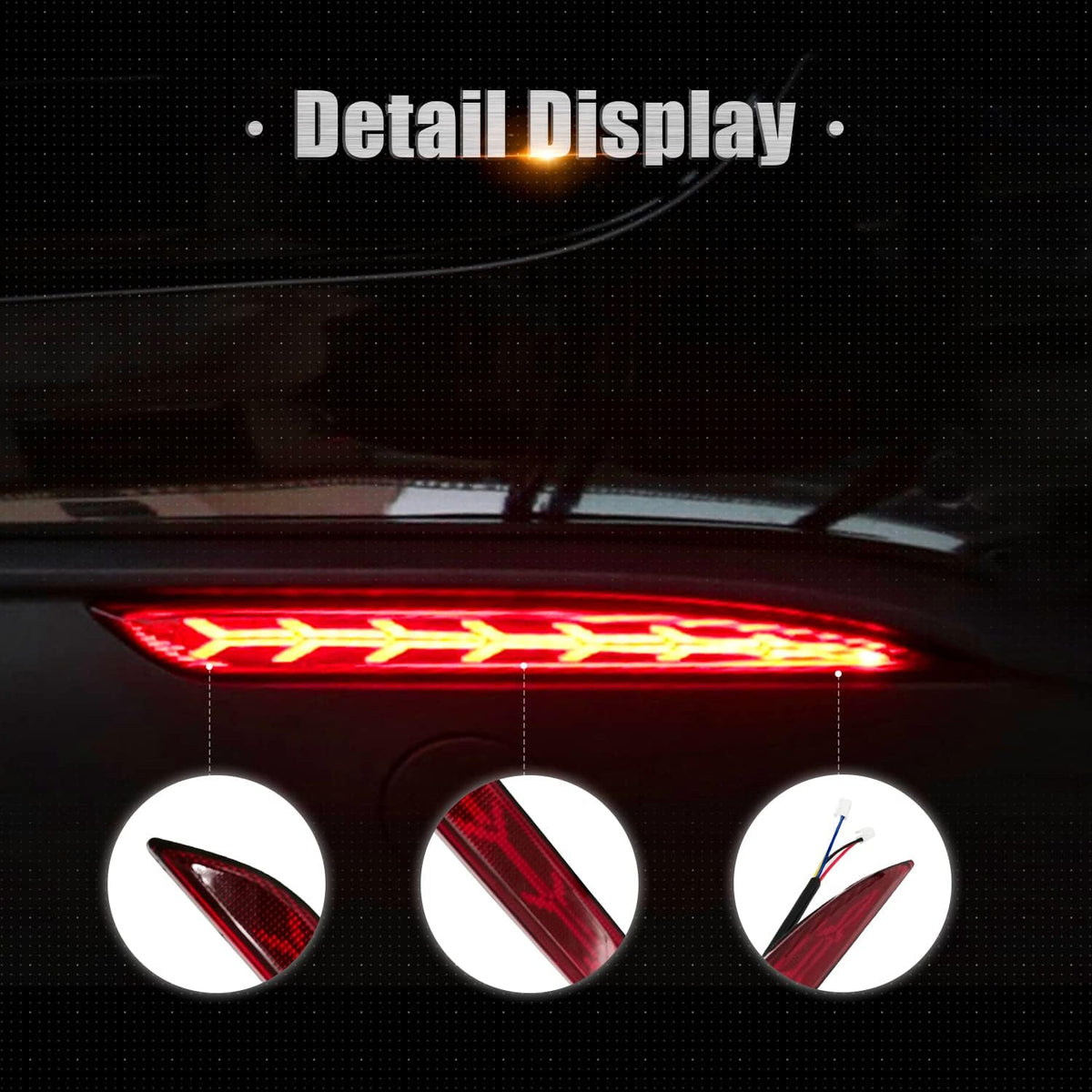 LED Rear Fog Lights Reflector Lamps for Tesla Model 3, 2 Pcs Q584