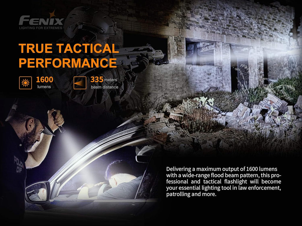 1600 Lumen Tactical Flashlight with Rechargeable Battery K66342