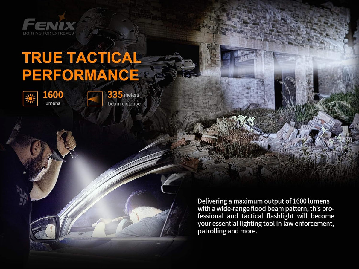 1600 Lumen Tactical Flashlight with Rechargeable Battery K66342
