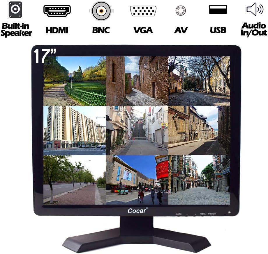15 Professional CCTV Monitor VGA HDMI AV BNC 4:3 LCD Security Screen 1024x768 C208161