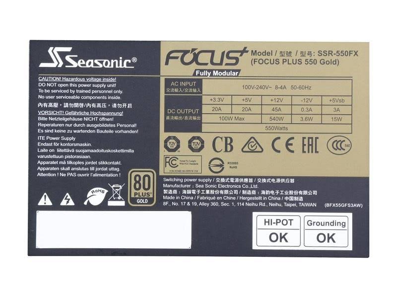 550W 80 PLUS Gold Power Supply W672