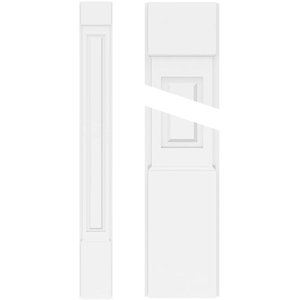PVC Raised Panel Pilaster with Capital & Base (Pair) H48009