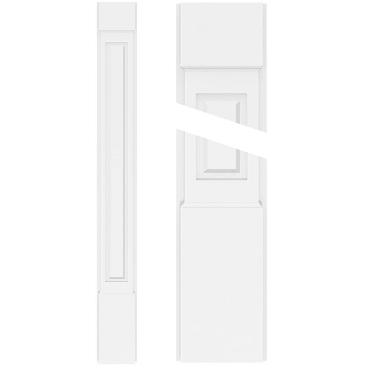 PVC Raised Panel Pilaster with Capital & Base (Pair) H48009