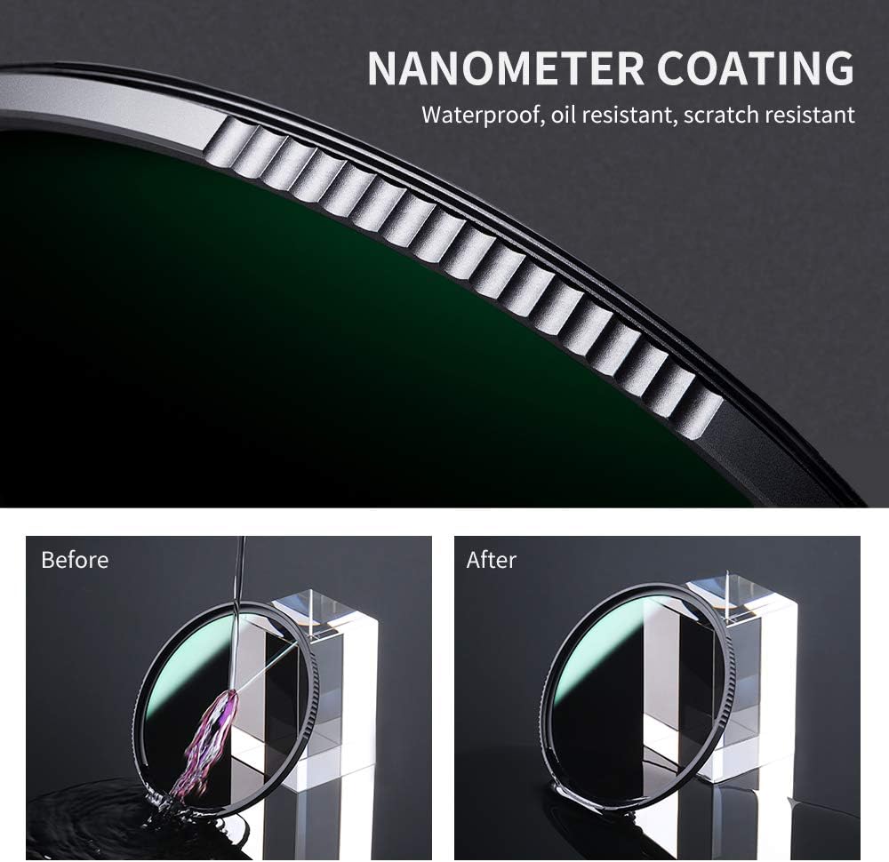 67mm Fixed ND Lens Filter Kit, ND4 ND8 ND64 ND1000 Filter Set with 4-Filter Pouch M6681