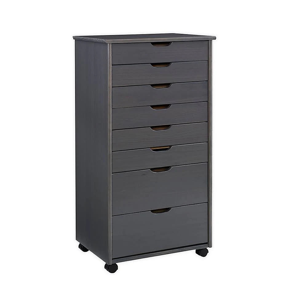 Grey 8-Drawer Rolling Storage Cart D815