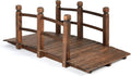 Wood Arc Garden Bridge with Rails 5FT K47527