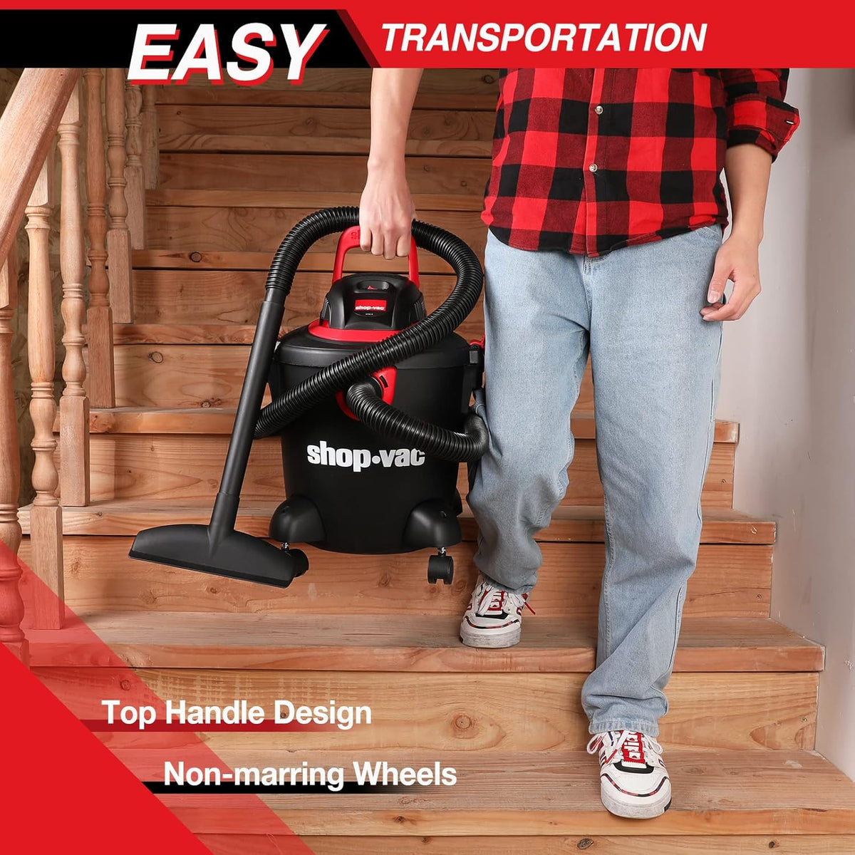 5 Gallon 2.0 Peak HP Wet/Dry Vacuum with Collapsible Handle C480