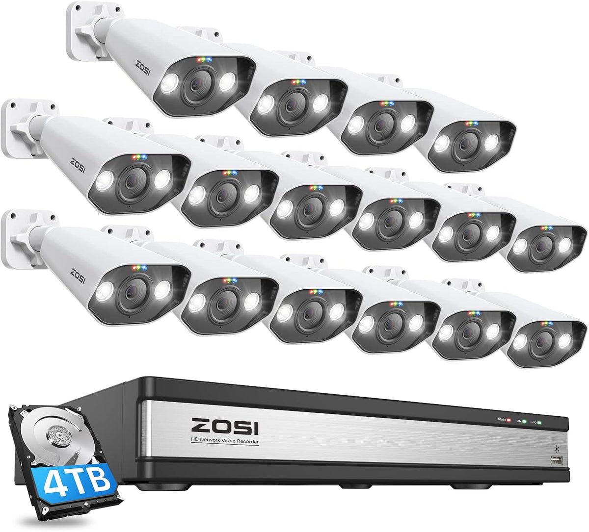 16CH 1080P Security Camera System with 2TB Hard Drive S2710