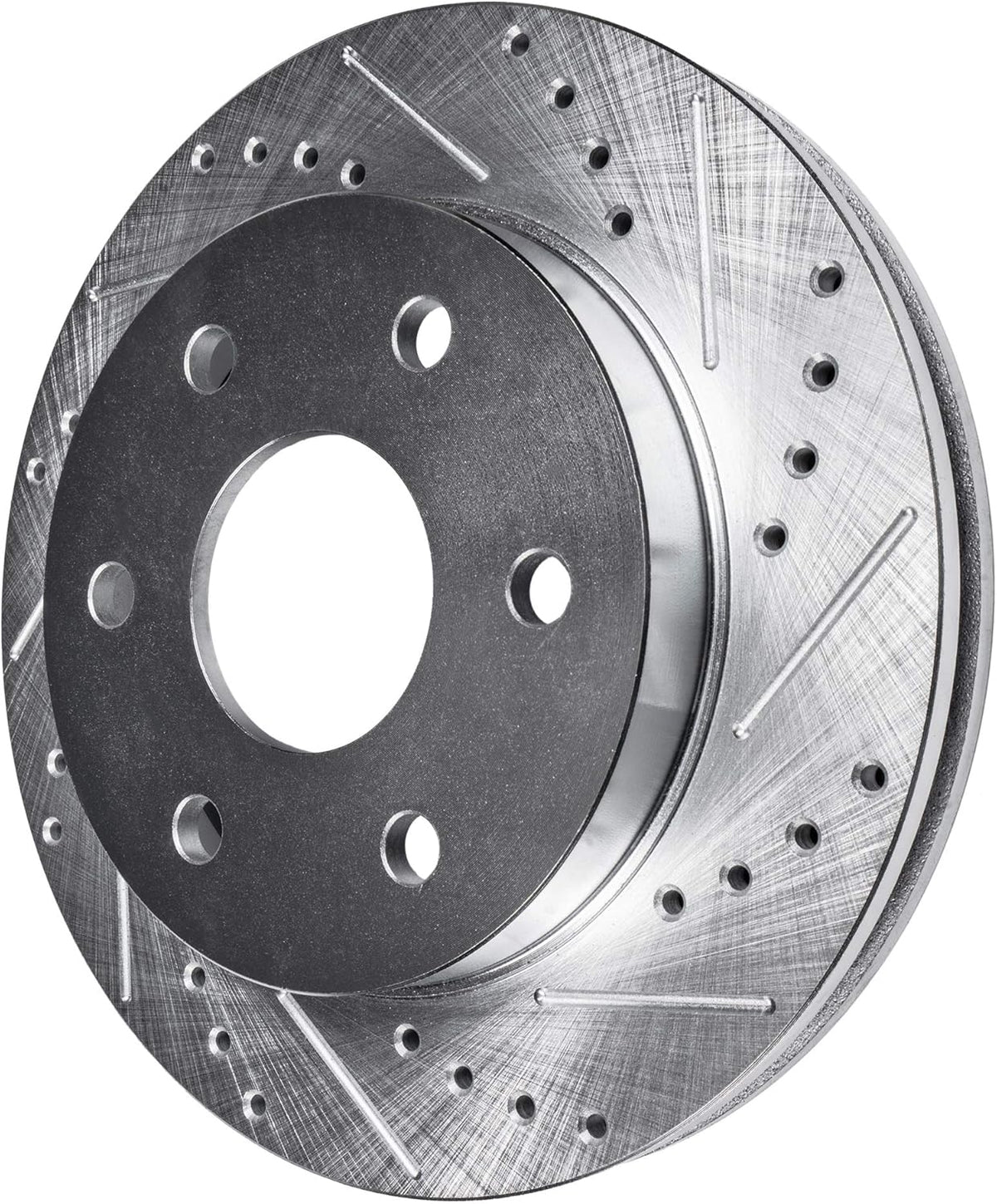 Drilled Slotted Disc Brake Rotors with Brake Pads 6pc Set B540878