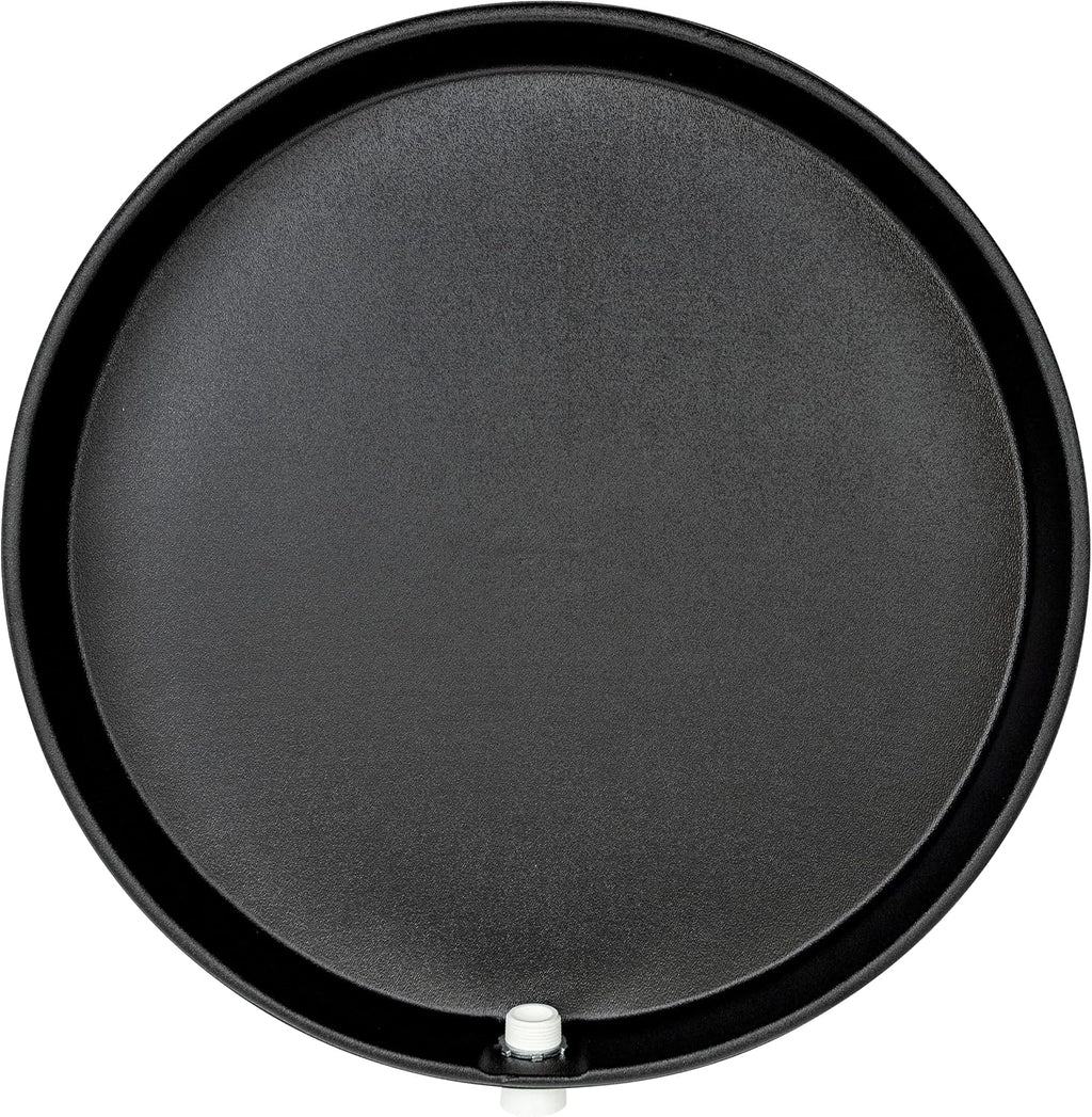 Black Round Water Heater Drain Pan with Drain Adapter, Pack of 2 Q43351
