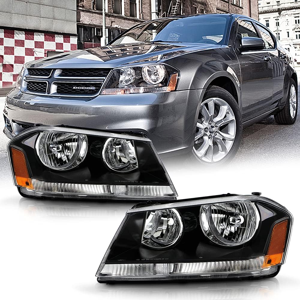 Black Headlights Replacement Driver + Passenger Side Q98564