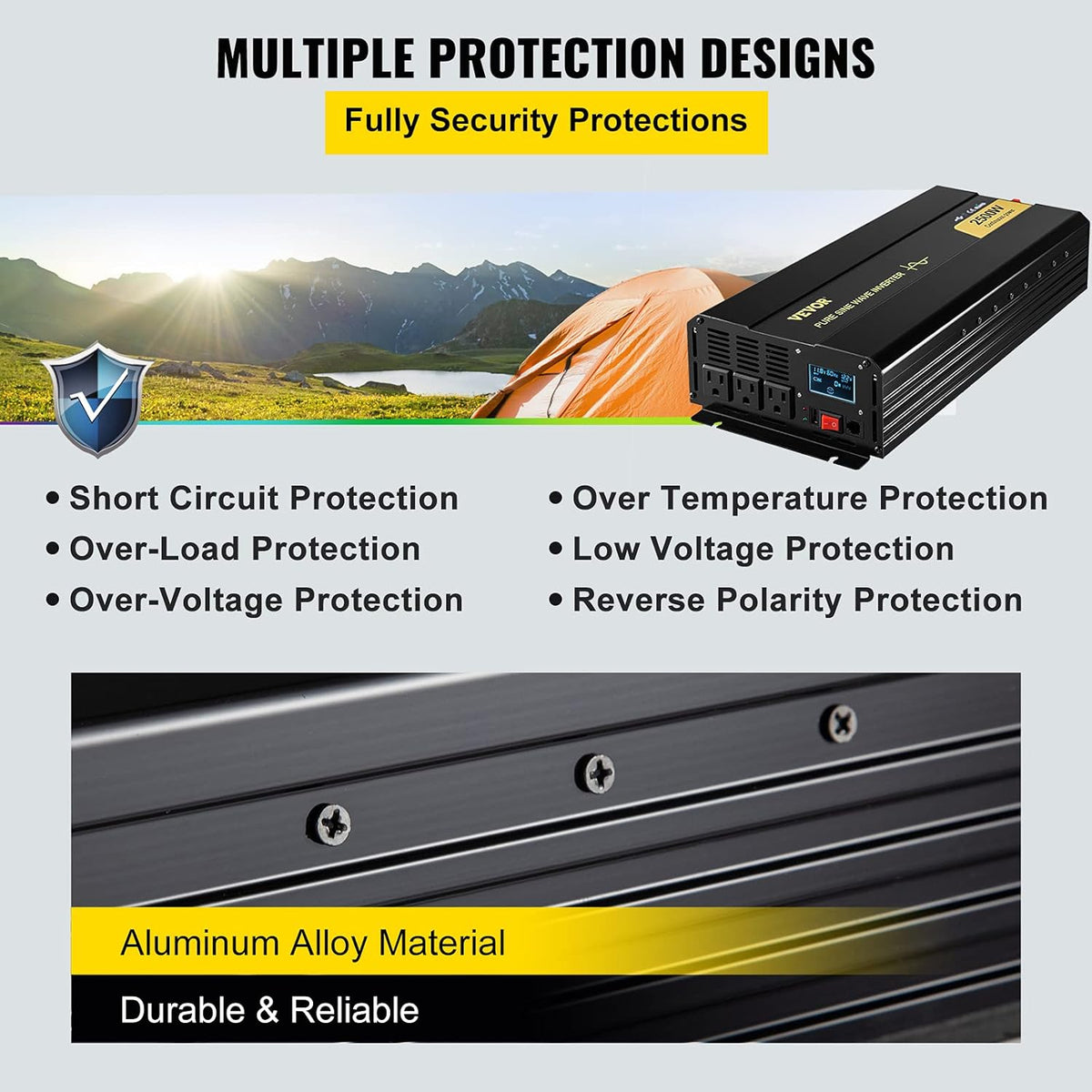 2500 Watt Pure Sine Wave Power Inverter M7911