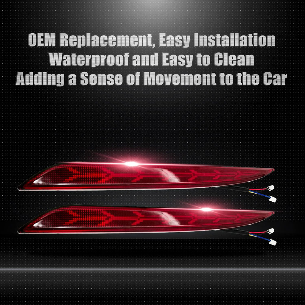 LED Rear Fog Lights Reflector Lamps for Tesla Model 3, 2 Pcs Q584