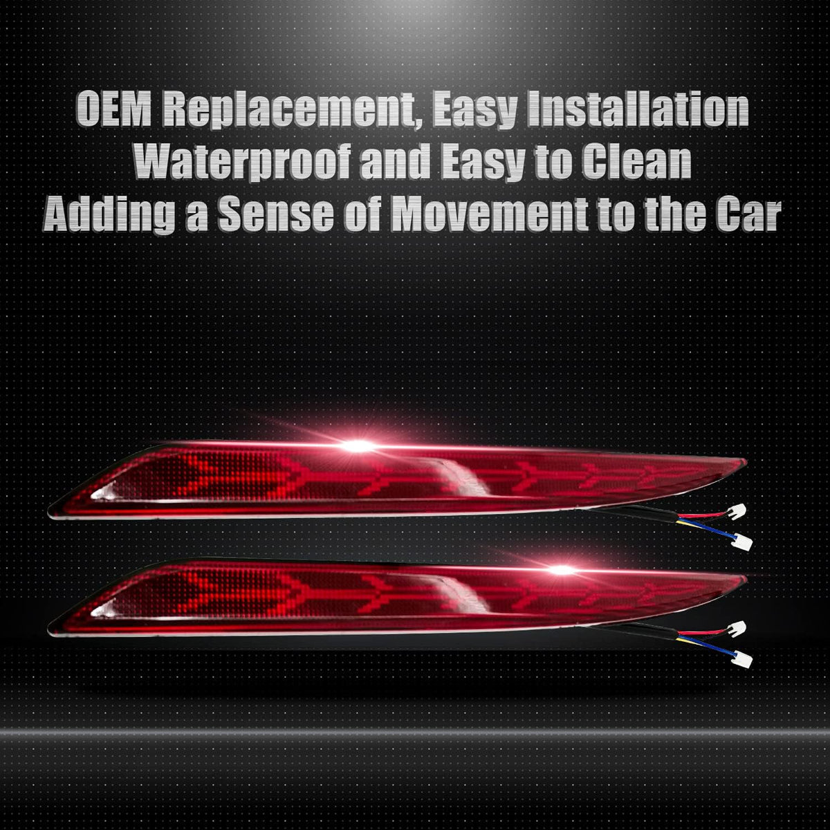 LED Rear Fog Lights Reflector Lamps for Tesla Model 3, 2 Pcs Q584