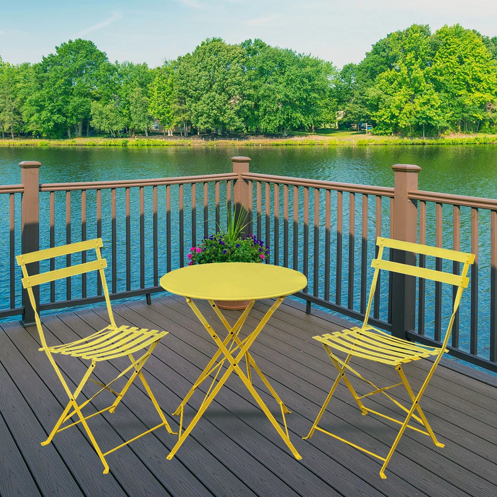 3 Piece Outdoor Furniture Set Yellow K13098