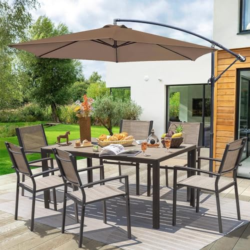 7 Piece Light Grey Patio Dining Set A77636