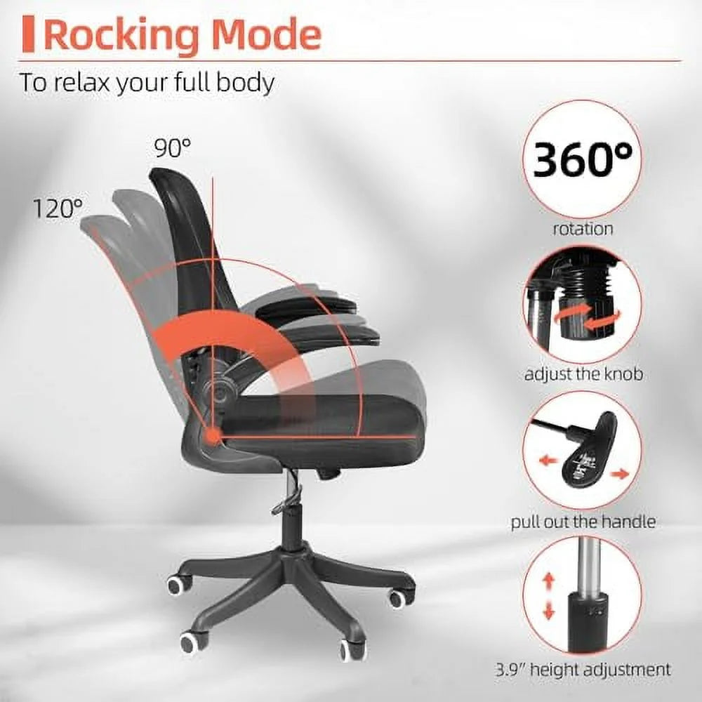 Black Ergonomic Mesh Office Chair with Wheels and Arms F671