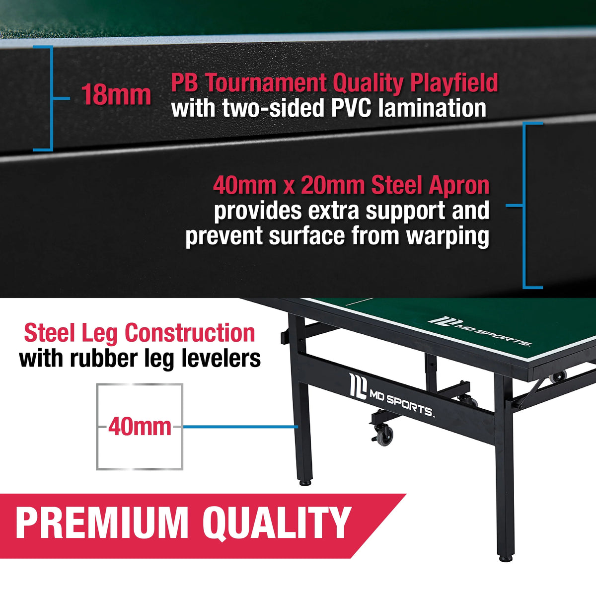Indoor 2-Piece Table Tennis Table X805146
