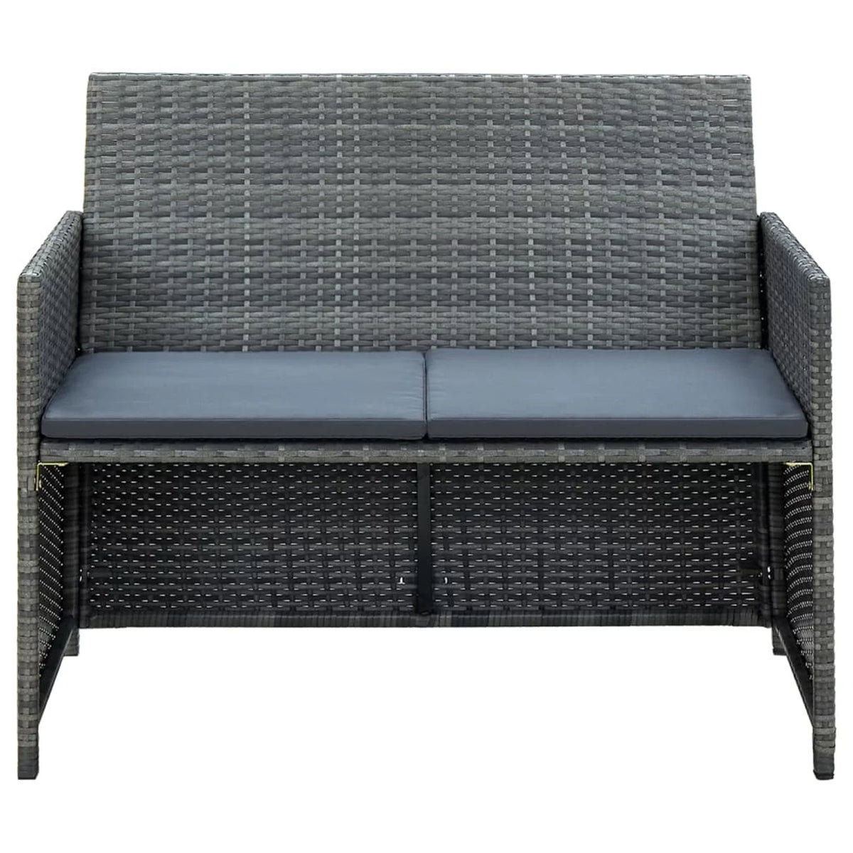 4 Piece Poly Rattan Patio Set with Cushions J54595