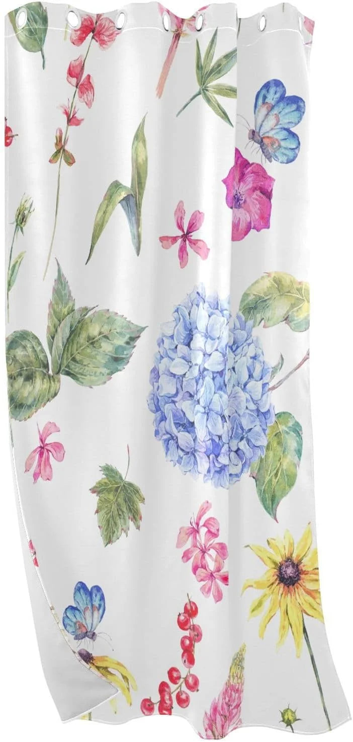 Blackout Curtain 84 inches Length Watercolor Floral Room Darkening D25050