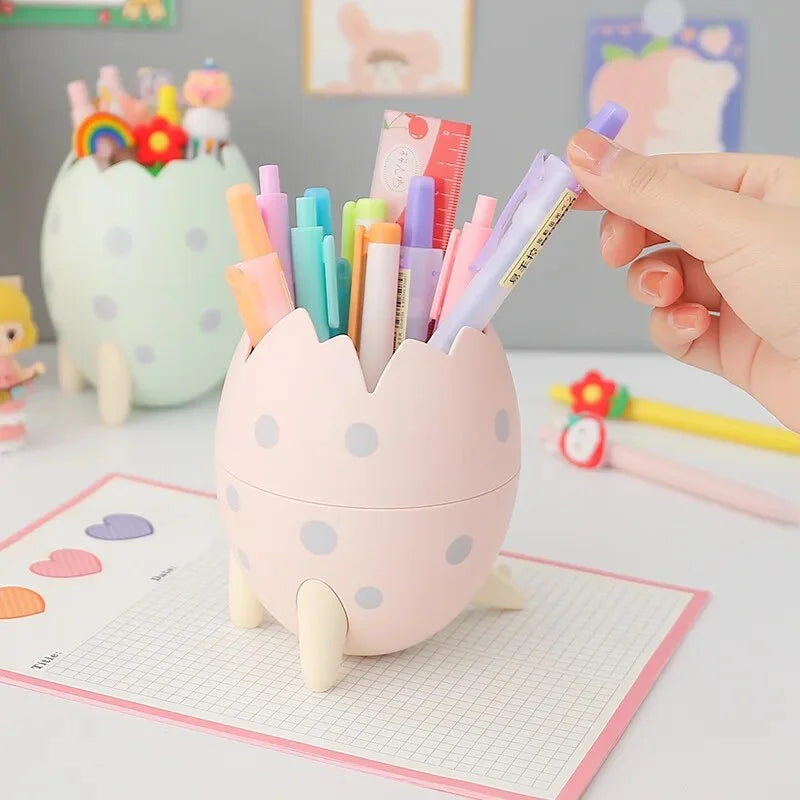 Kawaii Dinosaur Egg Pen Holder Large Capacity Desktop Stationery Storage Box I214555