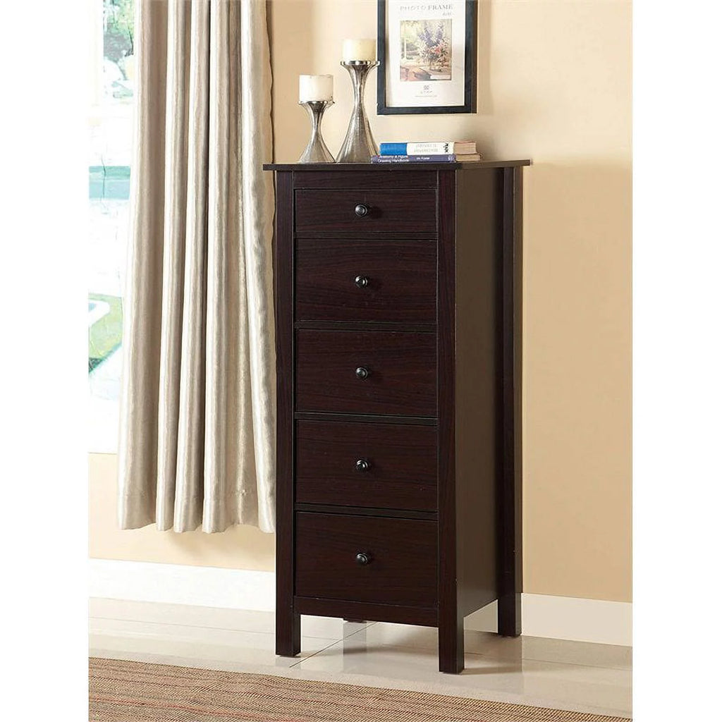 5 Drawer Espresso Brown Dresser Chest P2046