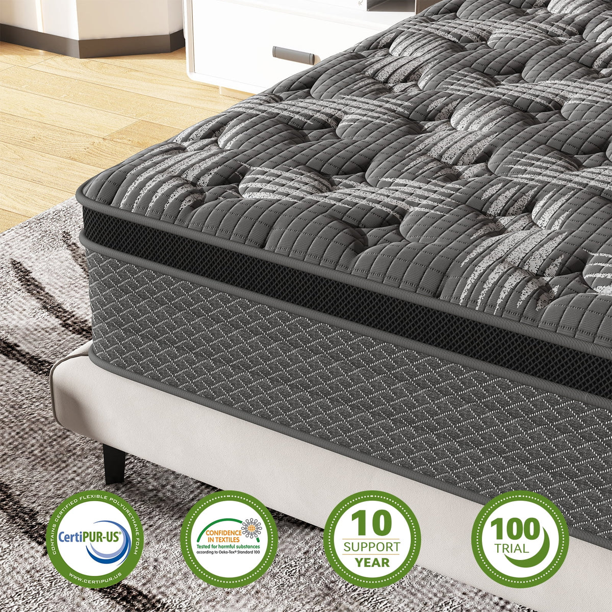 10" Memory Foam Pocket Spring Hybrid Mattress P910200