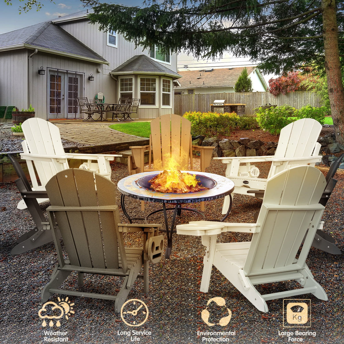 Folding Adirondack Chair with Ottoman Z88668