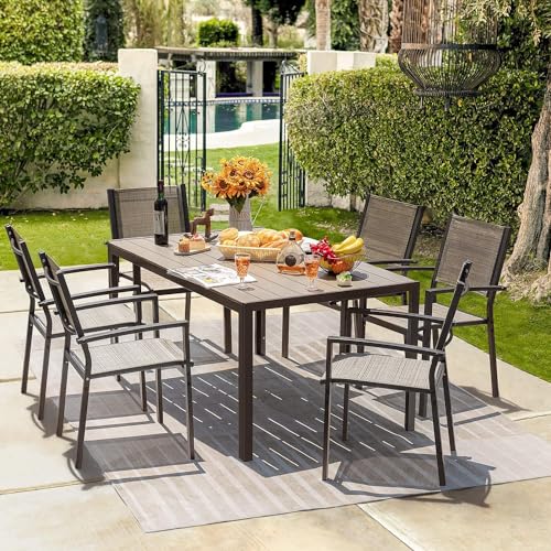 7 Piece Light Grey Patio Dining Set A77636