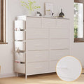 Black 11 Drawer Fabric Storage Dresser with Wood Top G848702