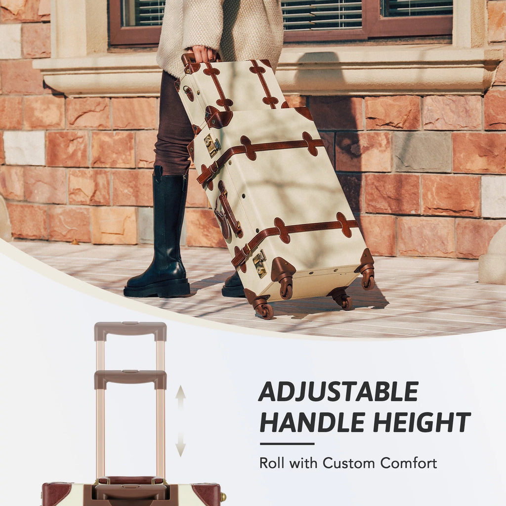 Beige Trolley Suitcase and Hand Bag Set with TSA Locks K22455