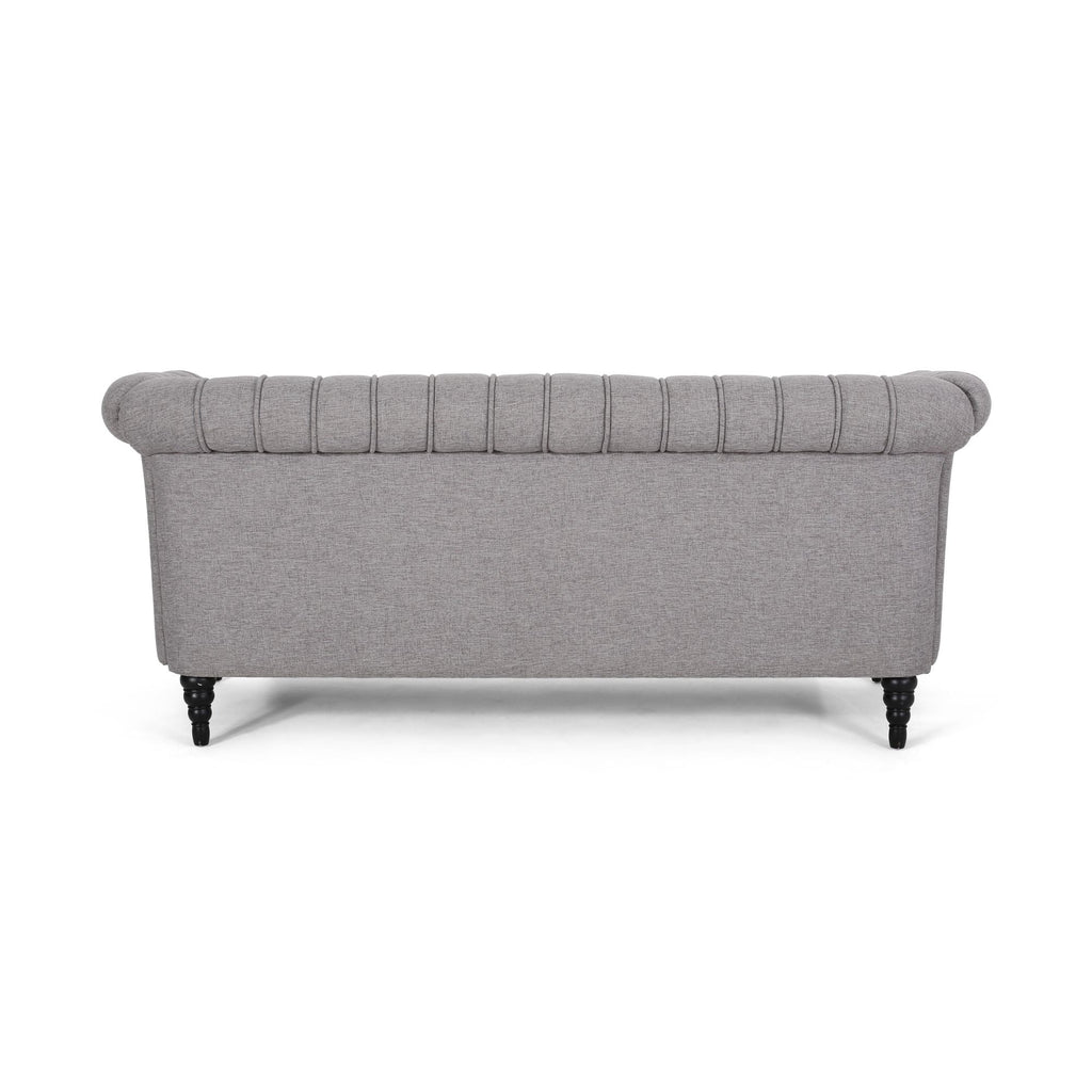 Grey Fabric Tufted 3 Seater Sofa T8430