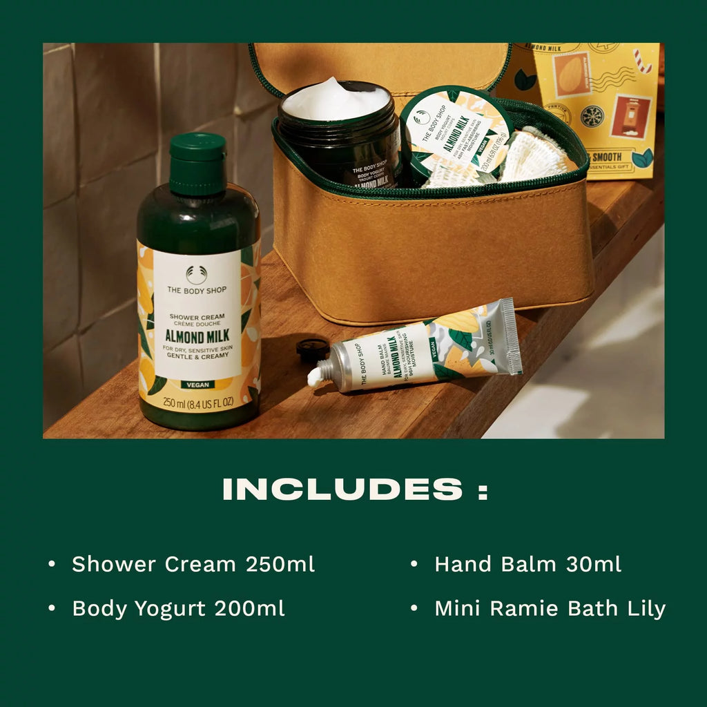 Almond Milk Hydrating Moisturizing Vegan Skincare Gift Set 4 Items K23735