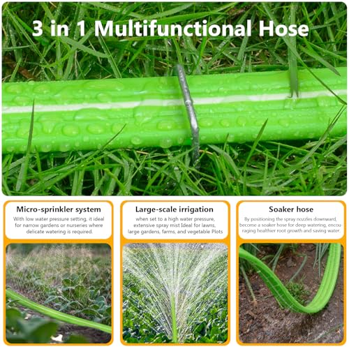 100 FT Heavy Duty Sprinkler Soaker Hose with Stakes O686701