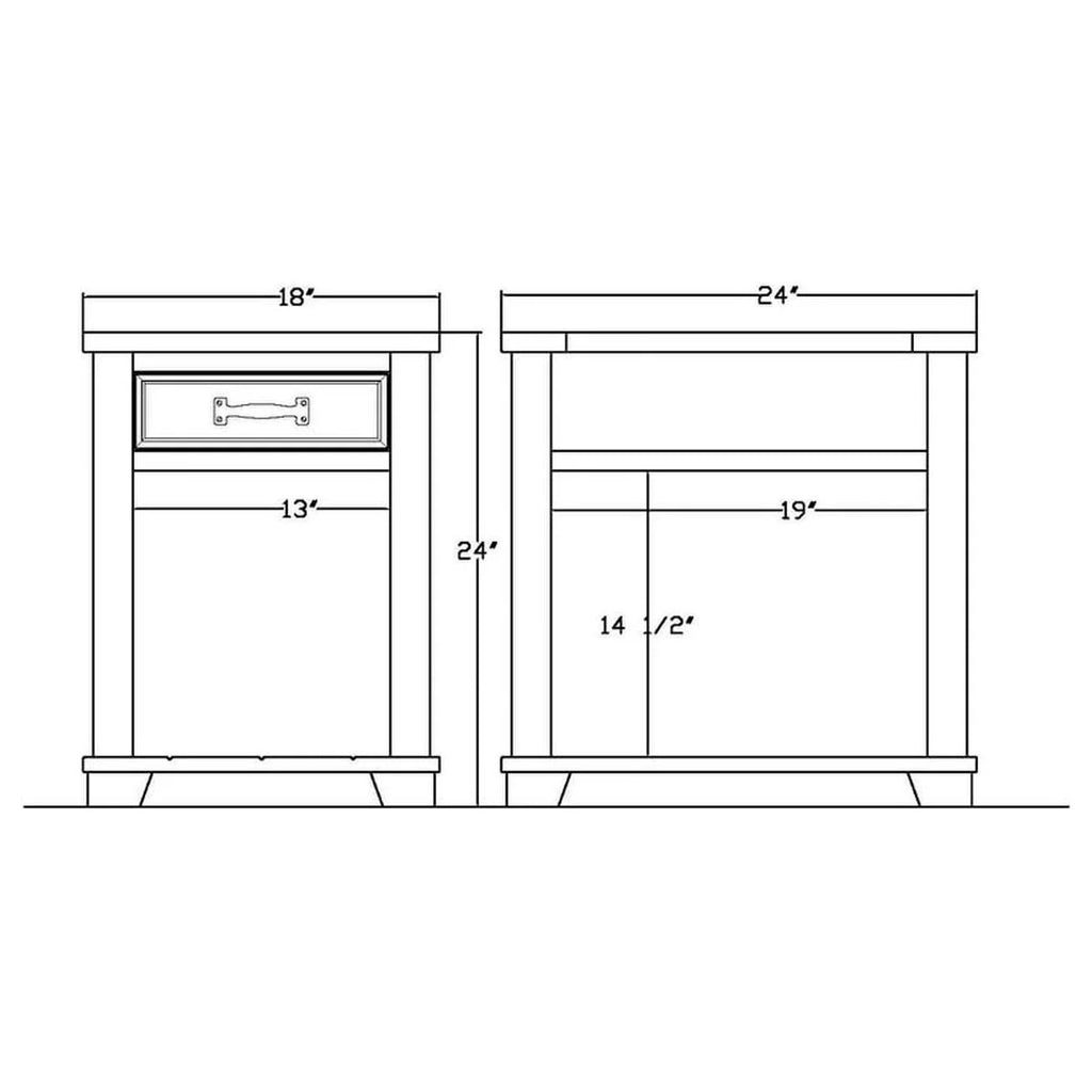 Distressed Two-tone Wood End Table with Drawer T13717