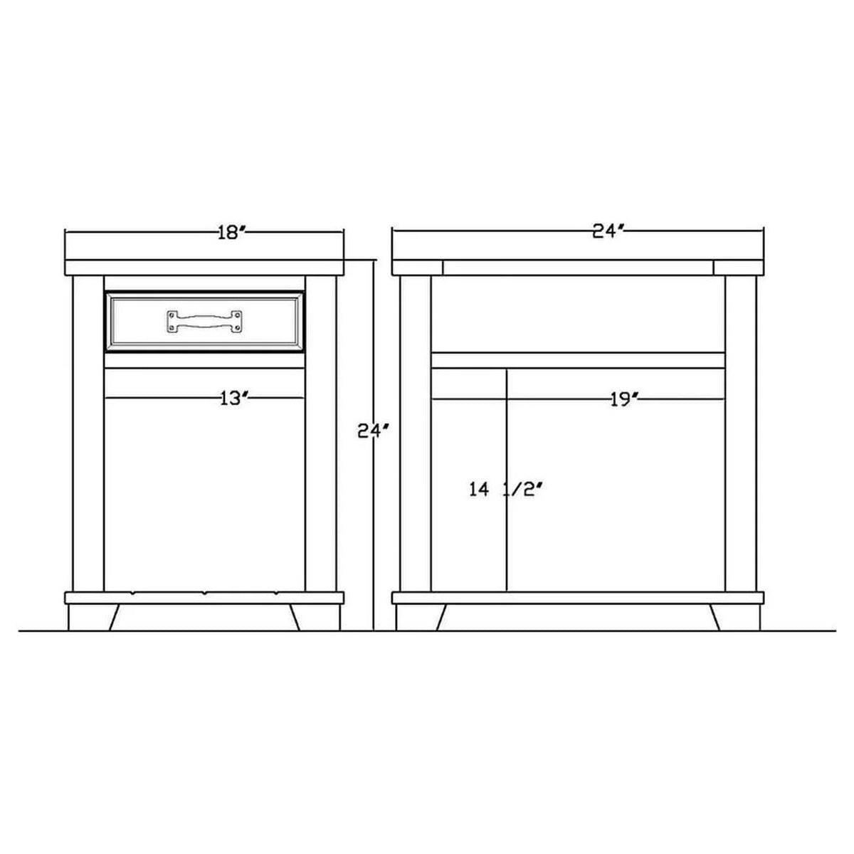 Distressed Two-tone Wood End Table with Drawer T13717
