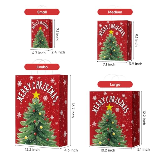 24 Christmas Gift Paper Bags with Handles D35707
