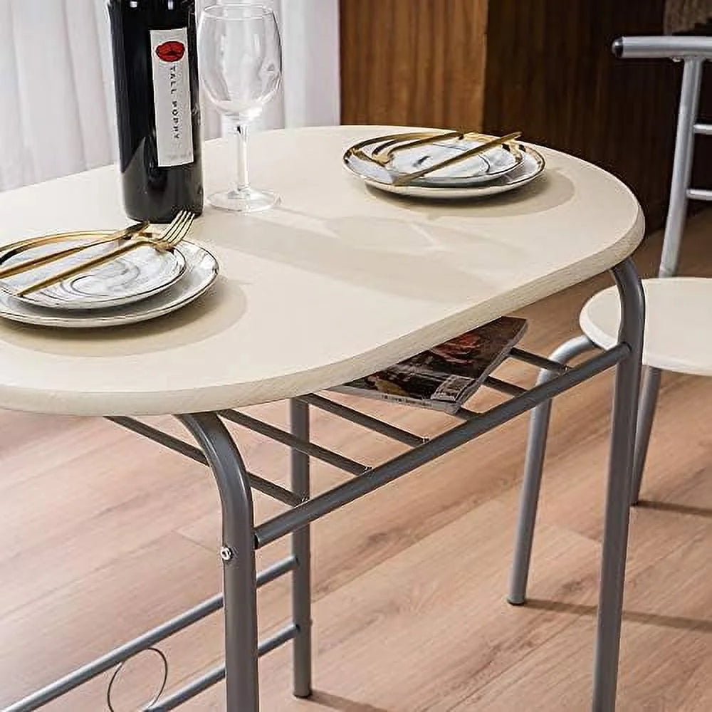 Black Space Saving Dining Table Set with 2 Chairs E2570