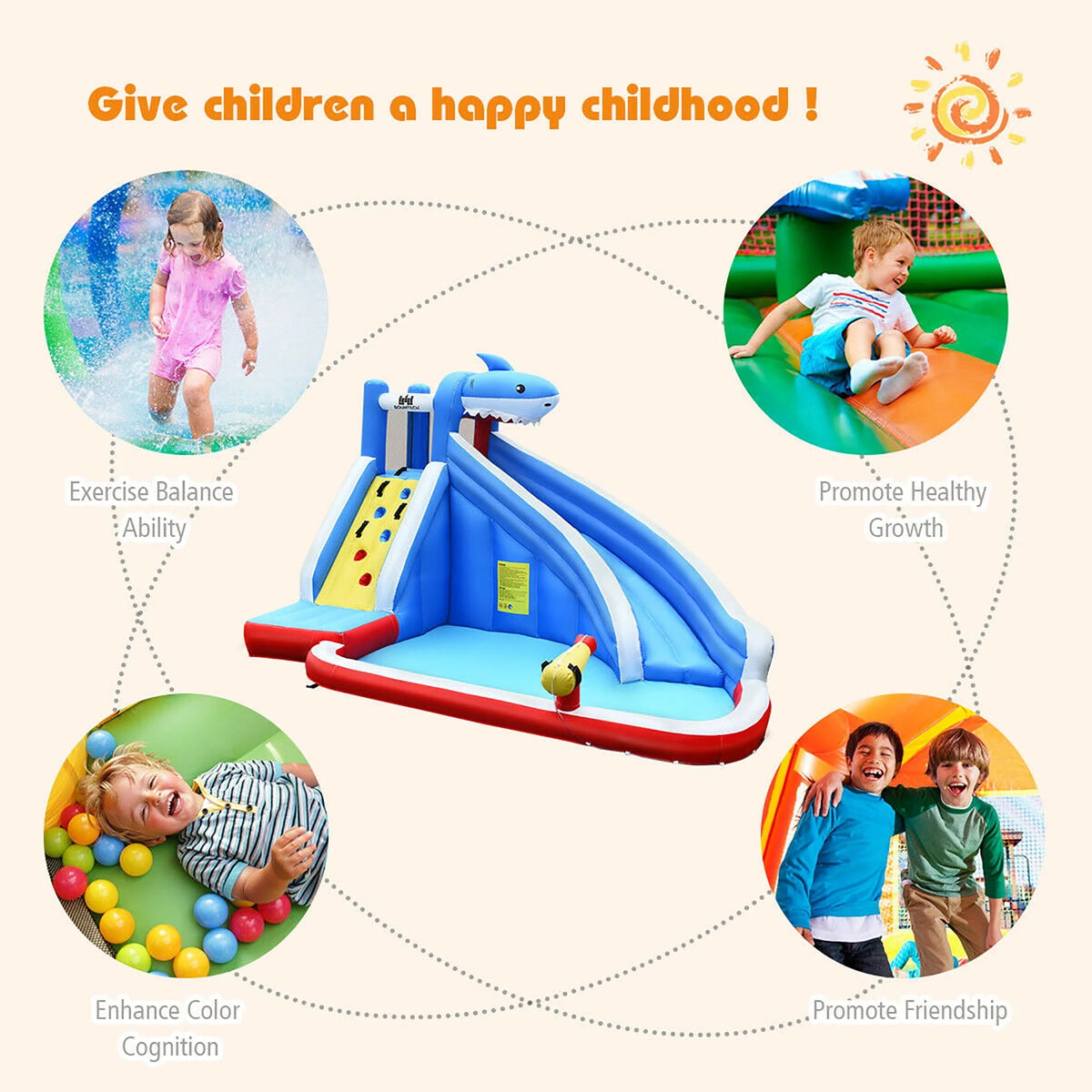 Inflatable Water Slide Bounce House Castle Splash Water Pool C1712