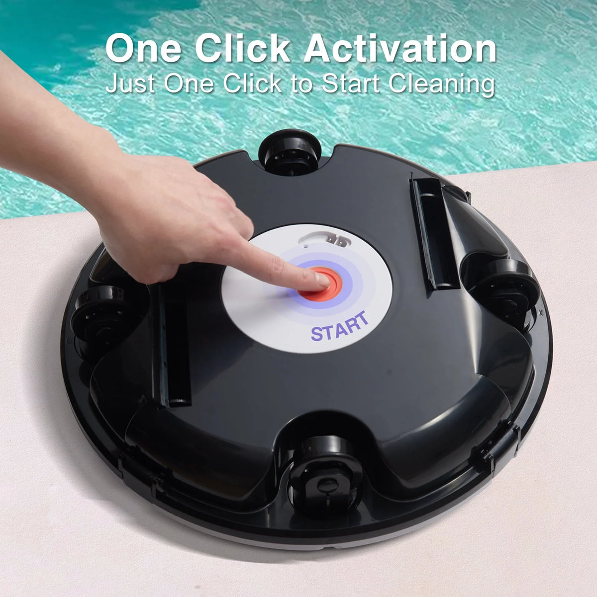 Cordless Robotic Pool Cleaner with Dual Suction Ports O82743