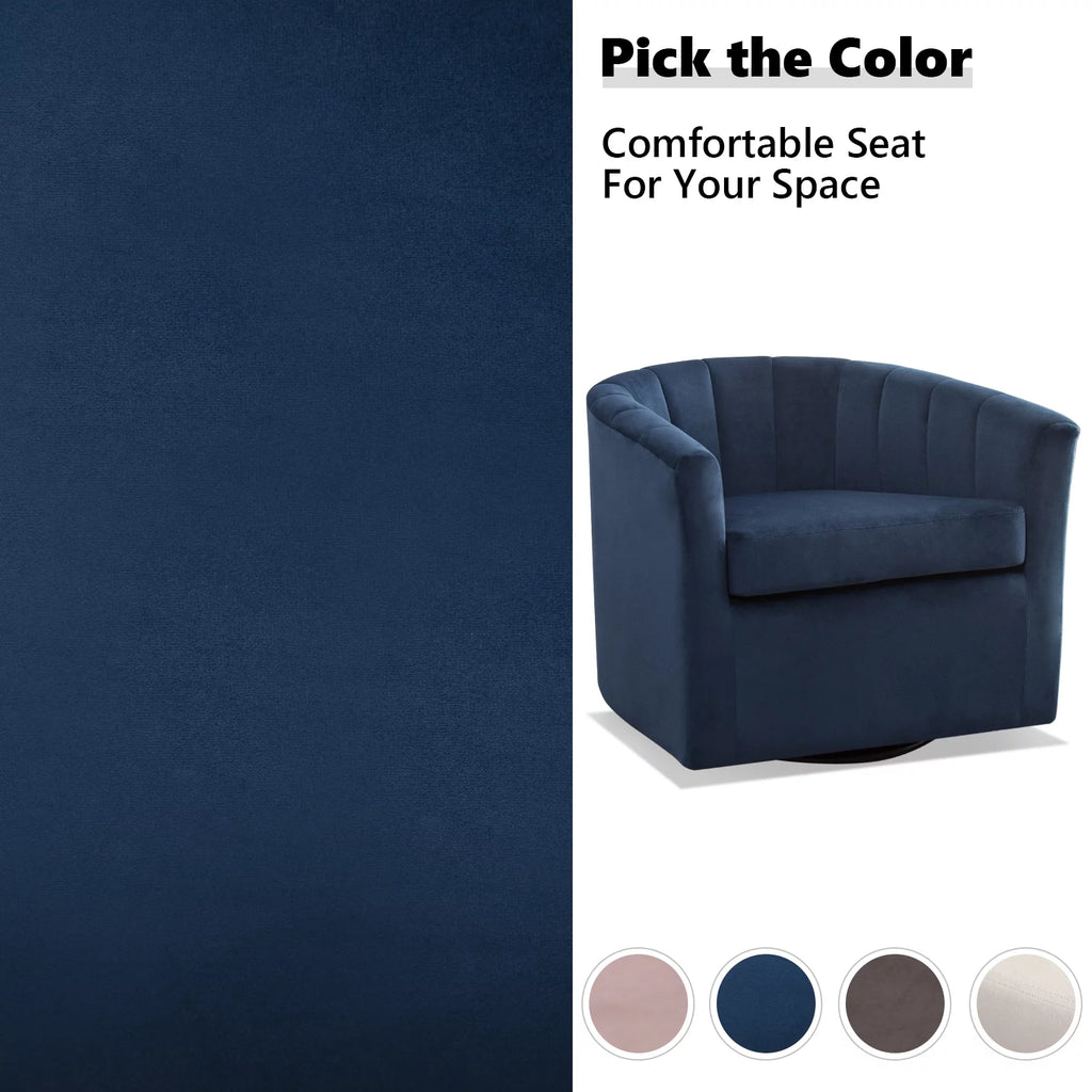 Blue Velvet Swivel Accent Chair N52601