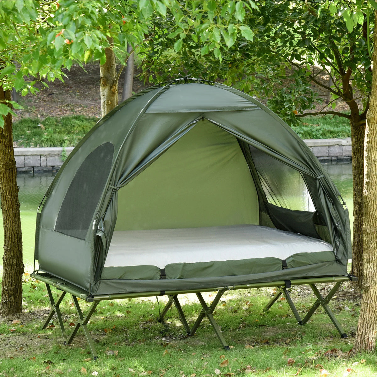 2 Person Foldable Camping Cot with Tent L800