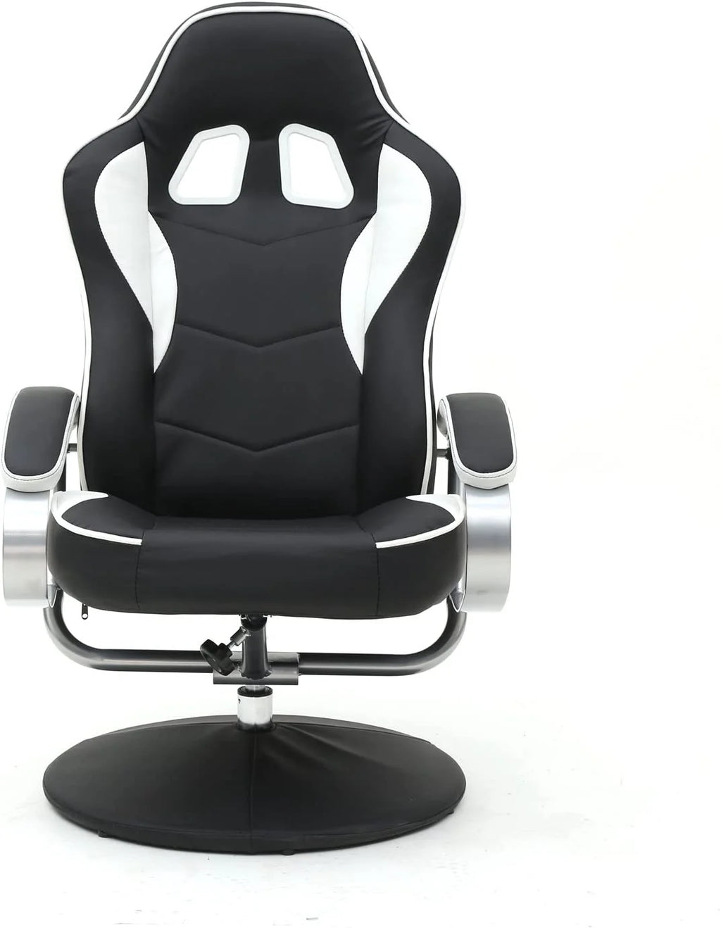 Black PU Racing Recliner Chair Set with Ottoman X554