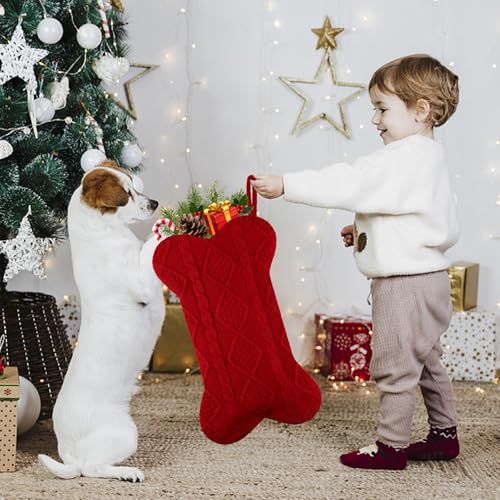 18 Inch Knitted Dog Christmas Stocking E256226