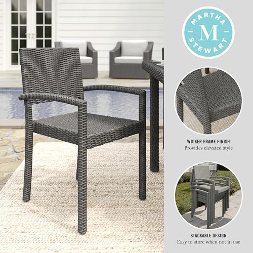 Brown Set of 2 Stackable Patio Armchairs L6349