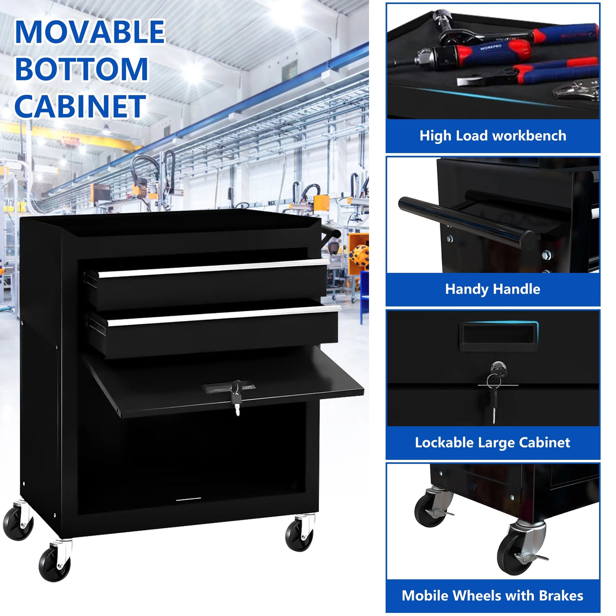 Blue 8 Drawer Rolling Tool Box Y3361