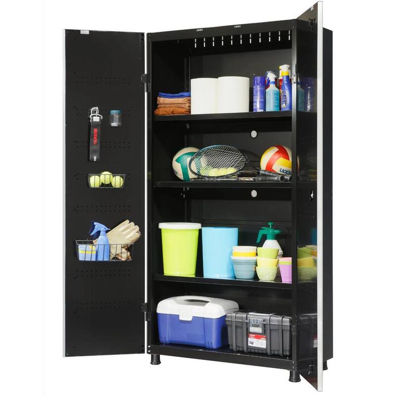 24-Gauge Steel Freestanding Garage Cabinet in Black G923904