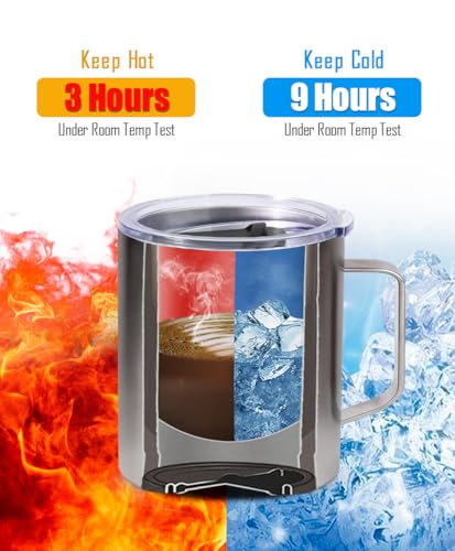 14 oz Vacuum Insulated Stainless Steel Coffee Mug with Lid X151