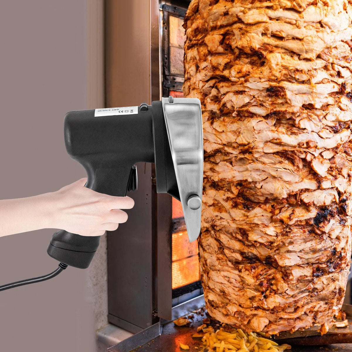 120W Stainless Steel Electric Shawarma Knife Y763587